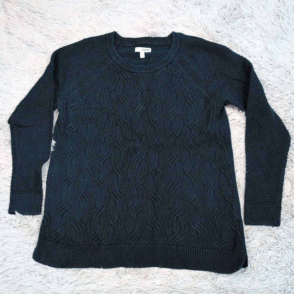 Sonoma Sweater Womens L Green Soft Cozy Comfort Casual Preppy Career‎